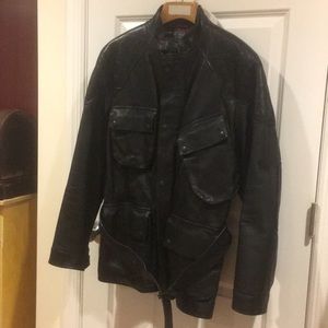 Men’s leather Polo jacket